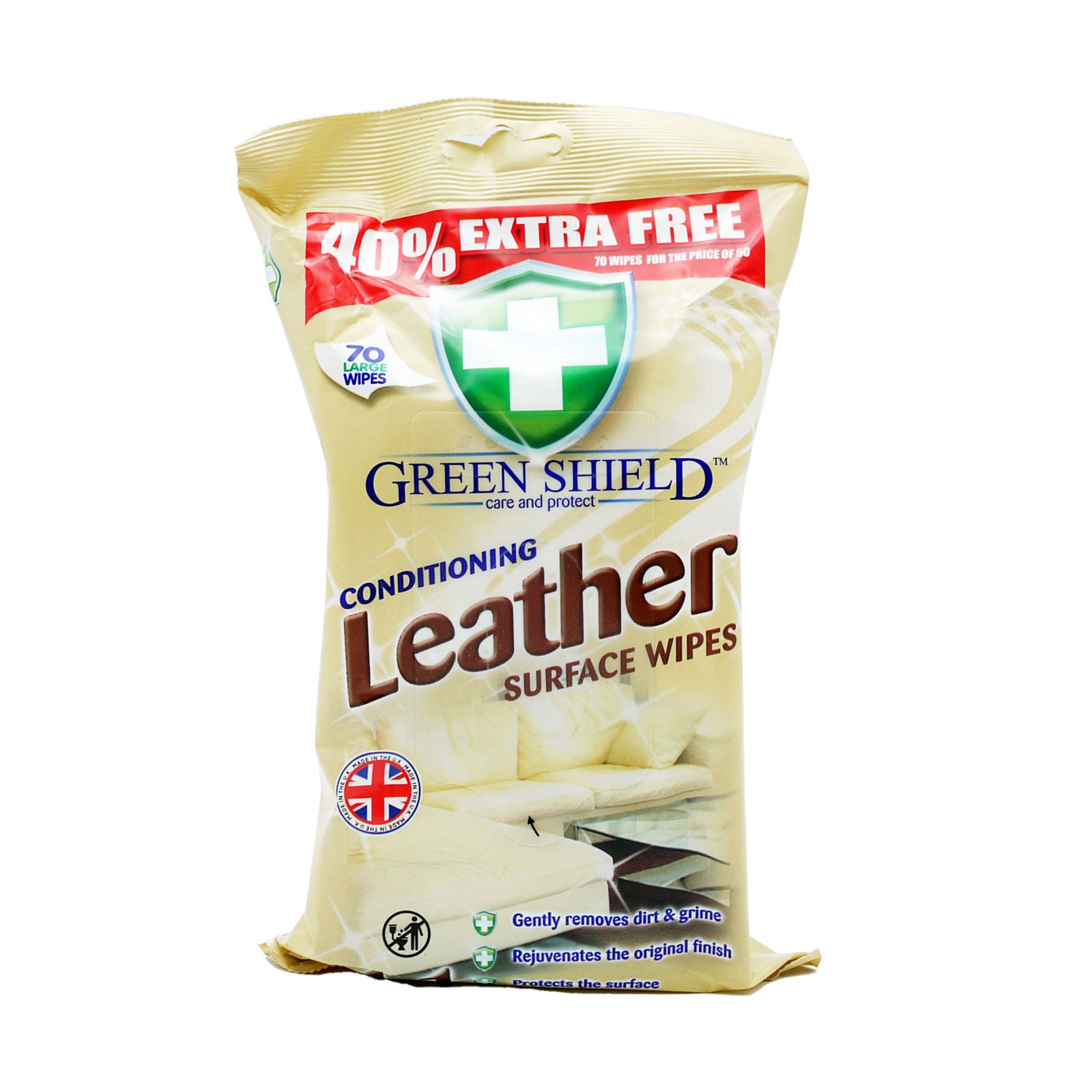 Green Shield Conditioning Leather Surface Wipes 70 Green Shield Conditioning Leather Surface Wipes 70